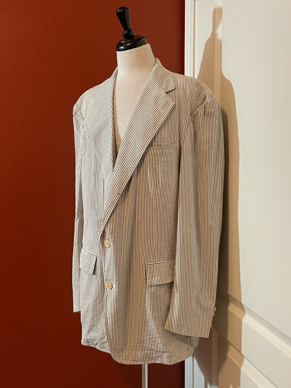Polo Ralph Lauren Men’s Vintage Striped Seersucker Two Button Blazer Sport Coat